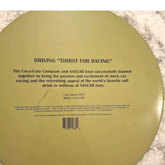🥳HP🥳VINTAGE NASCAR+COCA-COLA TRAY - Picture 6 of 9